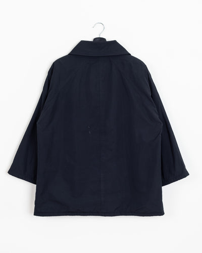 Black · Quilted Double-Breasted Nylon Jacket