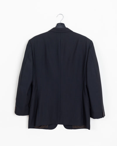Charcoal · Three-Button Wool Blazer
