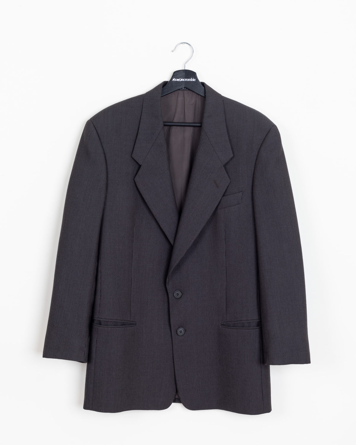 Charcoal Brown · Textured Wool Blazer