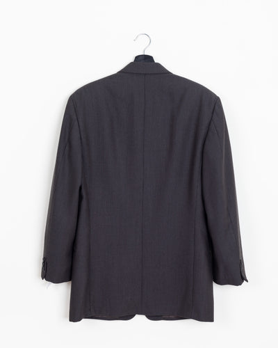 Charcoal Brown · Textured Wool Blazer