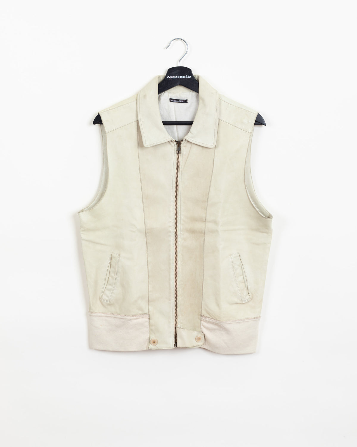 Ivory Lambskin · Zip-Front Vest