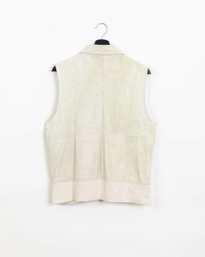 Ivory Lambskin · Zip-Front Vest