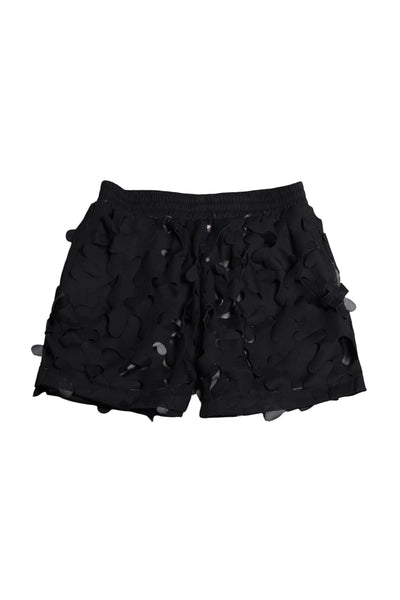 Walter Van Beirendonck black shorts with laser cut detailing