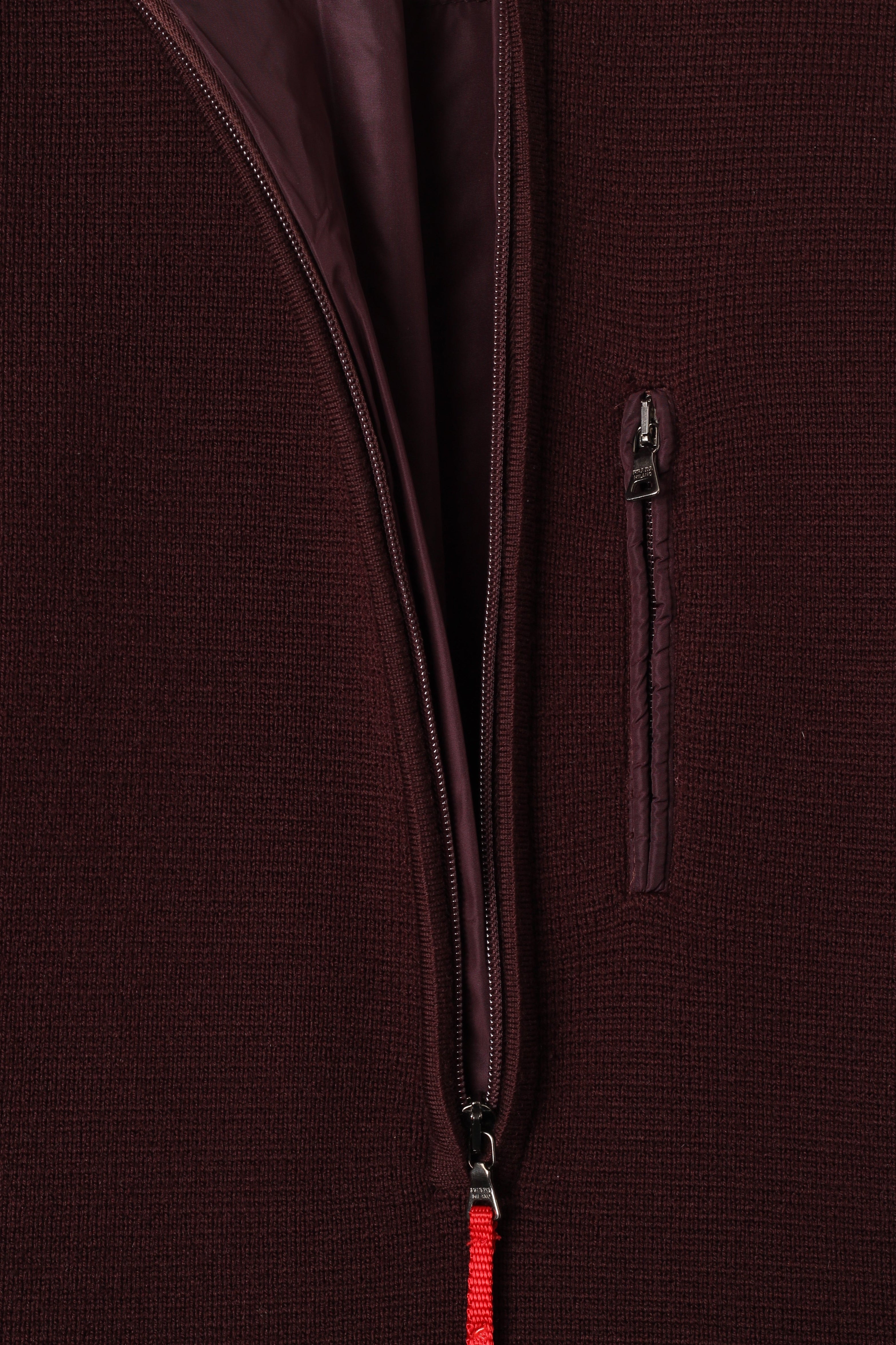 Prada Sport Burgundy Quarter Zip Sweater