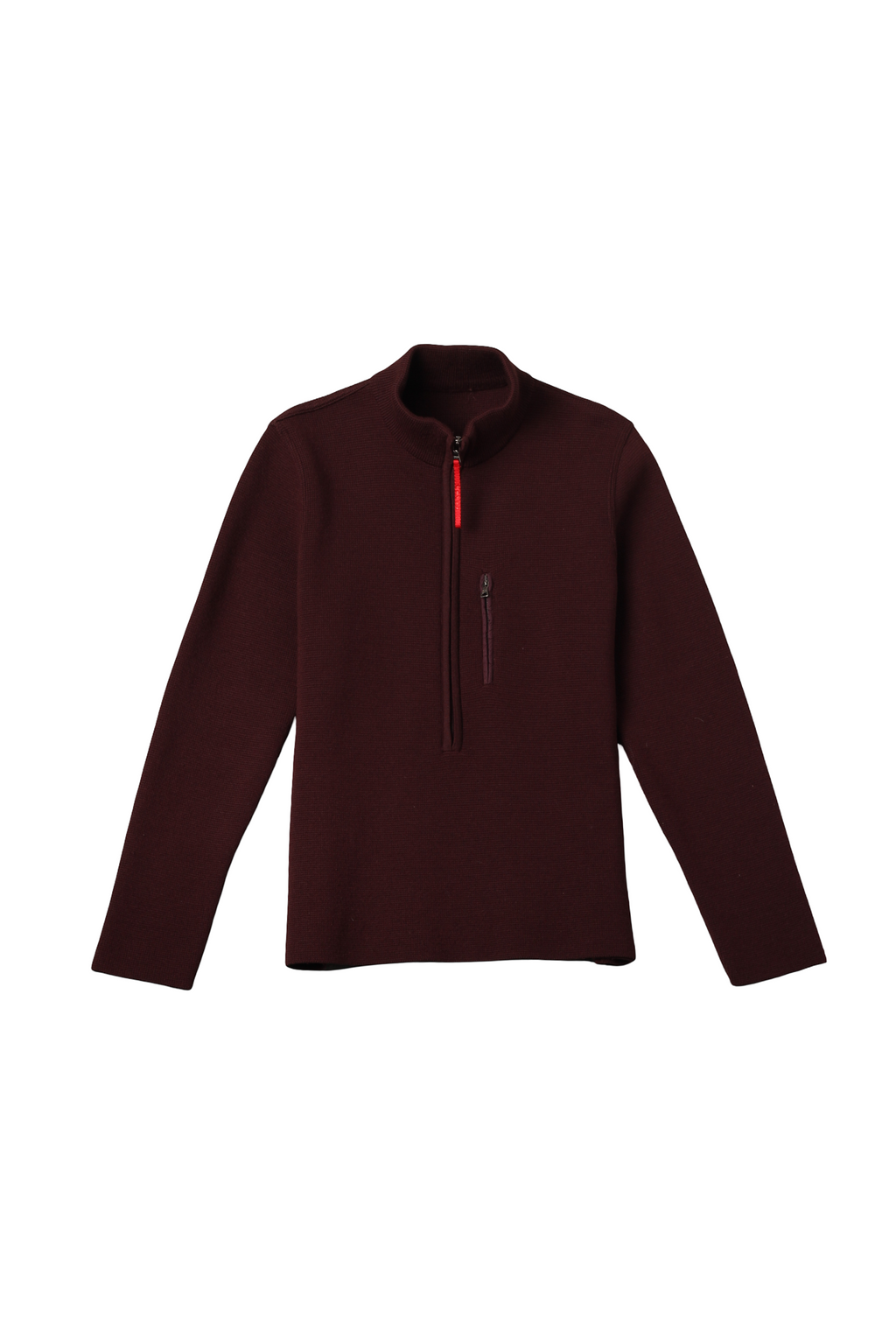 Prada Sport Burgundy Quarter Zip Sweater