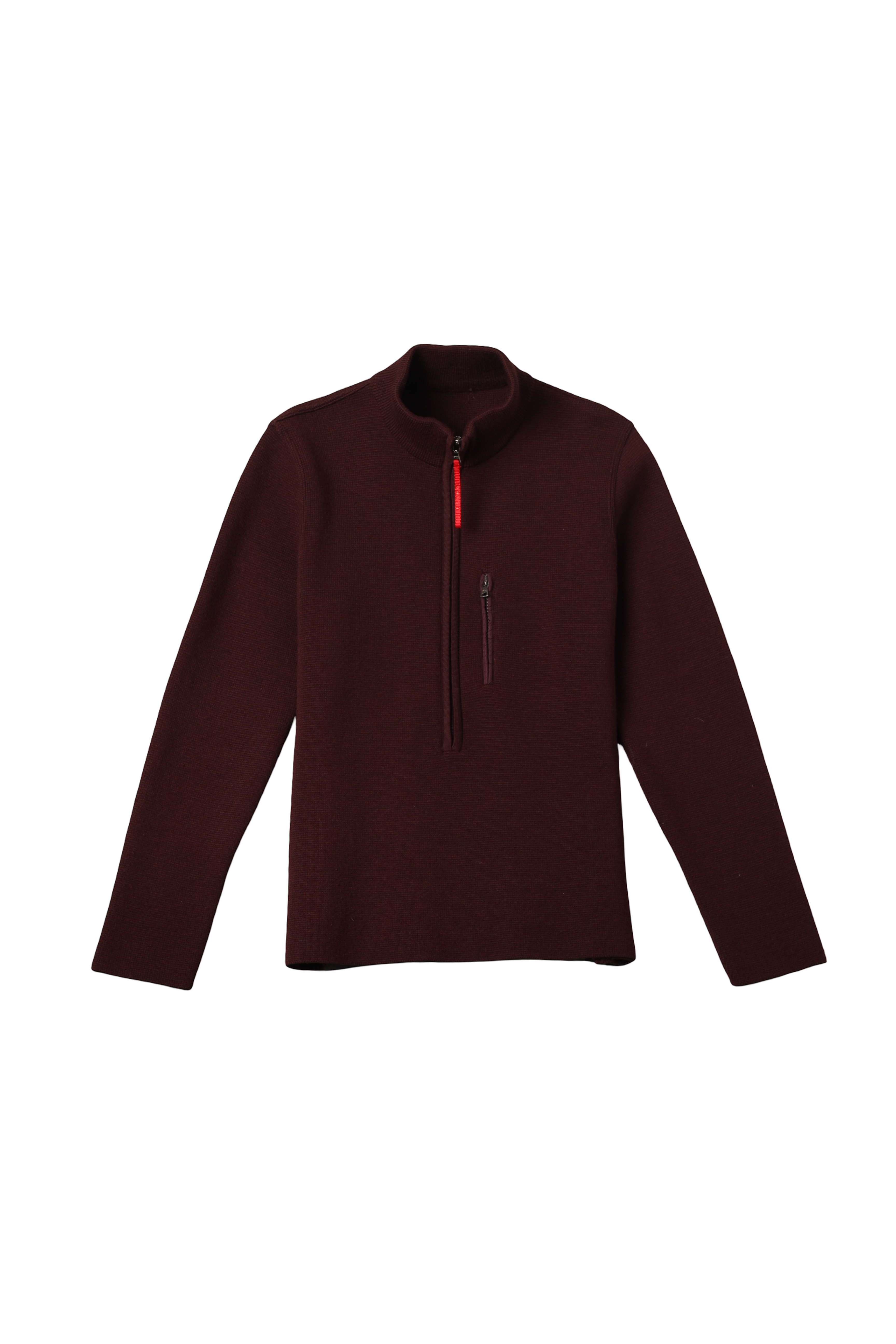 Prada Sport Burgundy Quarter Zip Sweater