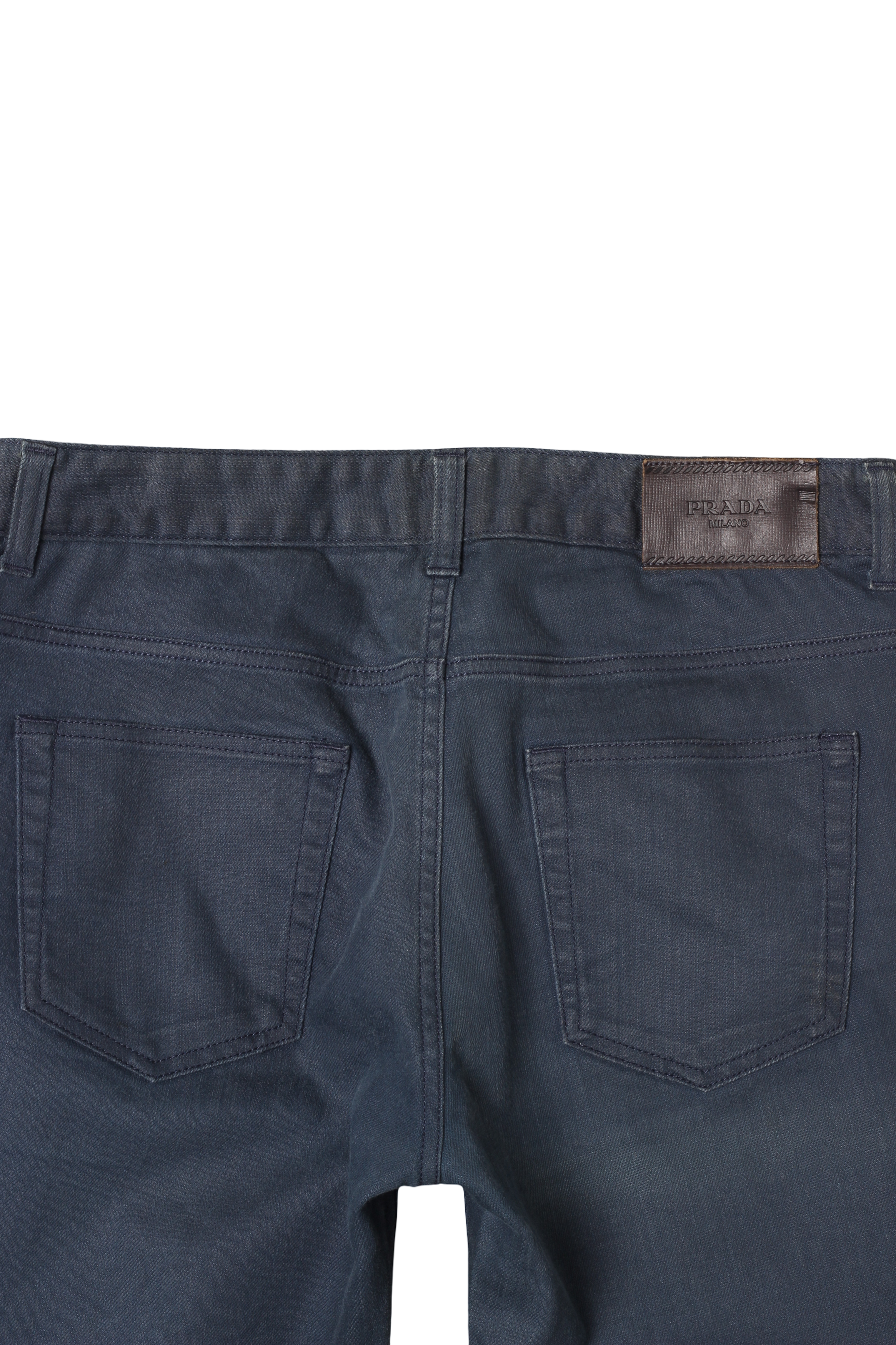 Prada Saffiano Patch Navy Jeans